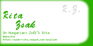 rita zsak business card